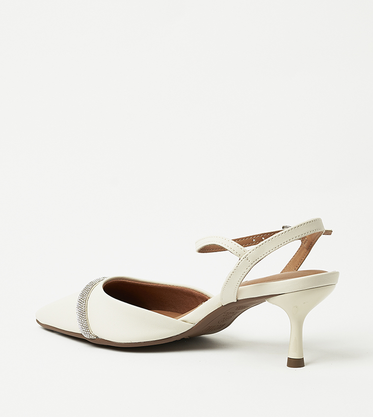 LILIANNA Embellished Ankle Strap Pumps