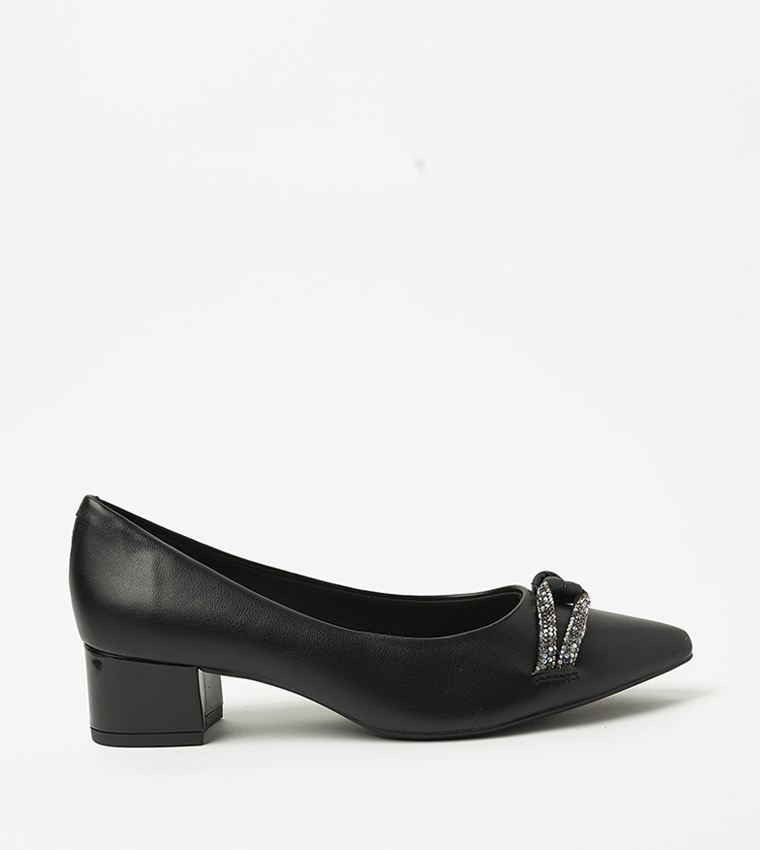 CASSIUS Embellished Block Heel Pumps
