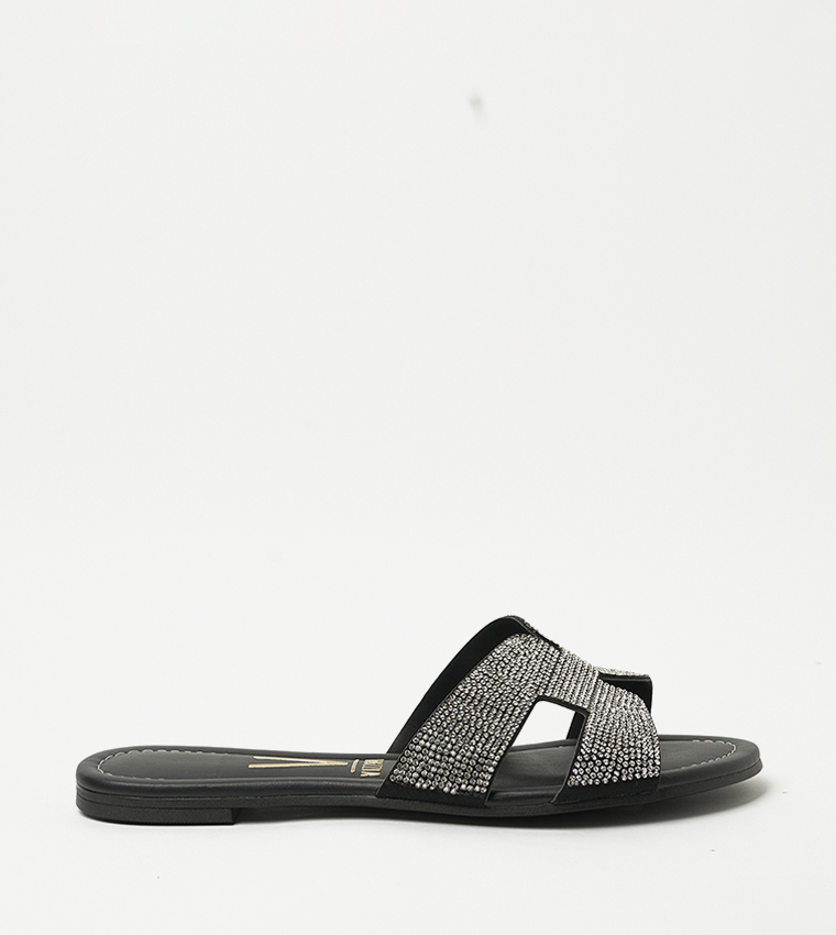 VIOLETA Embellished Flat Sandals