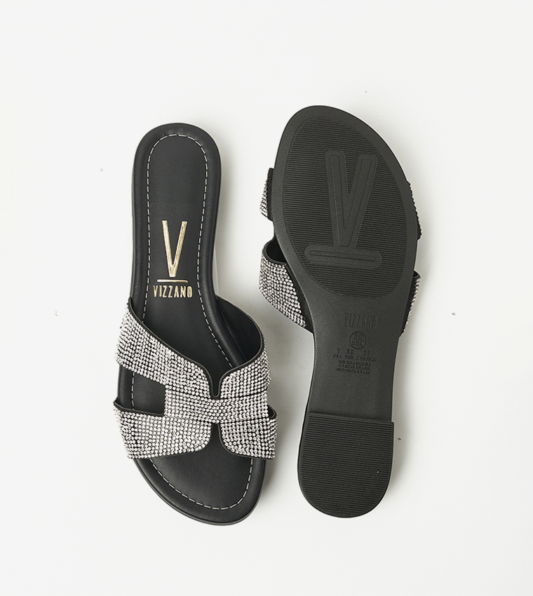 VIOLETA Embellished Flat Sandals