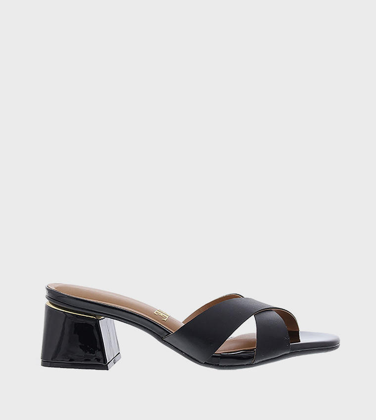 LEXIE Criss-Cross Block Heel Sandals