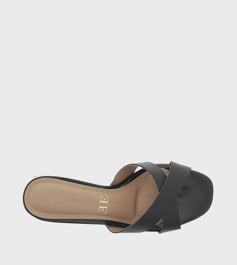 LEXIE Criss-Cross Block Heel Sandals