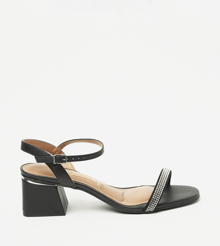 SHAY Embellished Block Heel Sandals