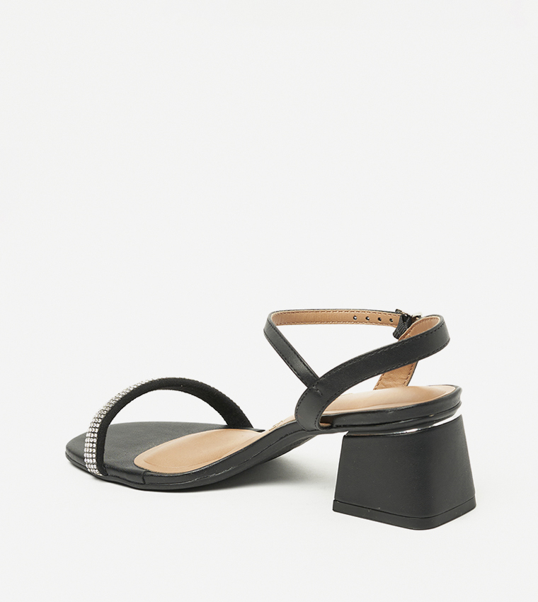 SHAY Embellished Block Heel Sandals