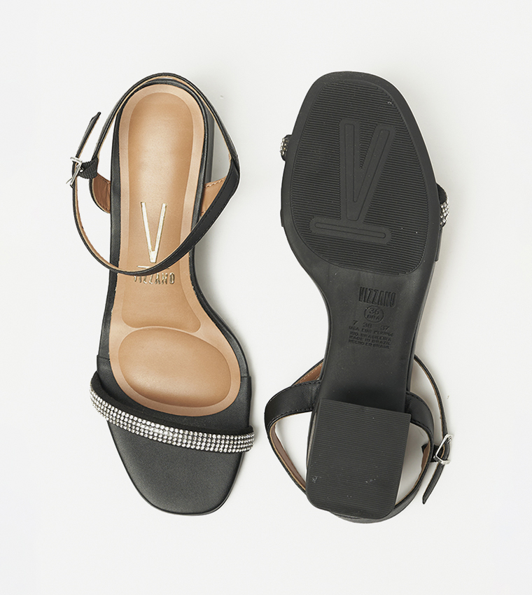 SHAY Embellished Block Heel Sandals