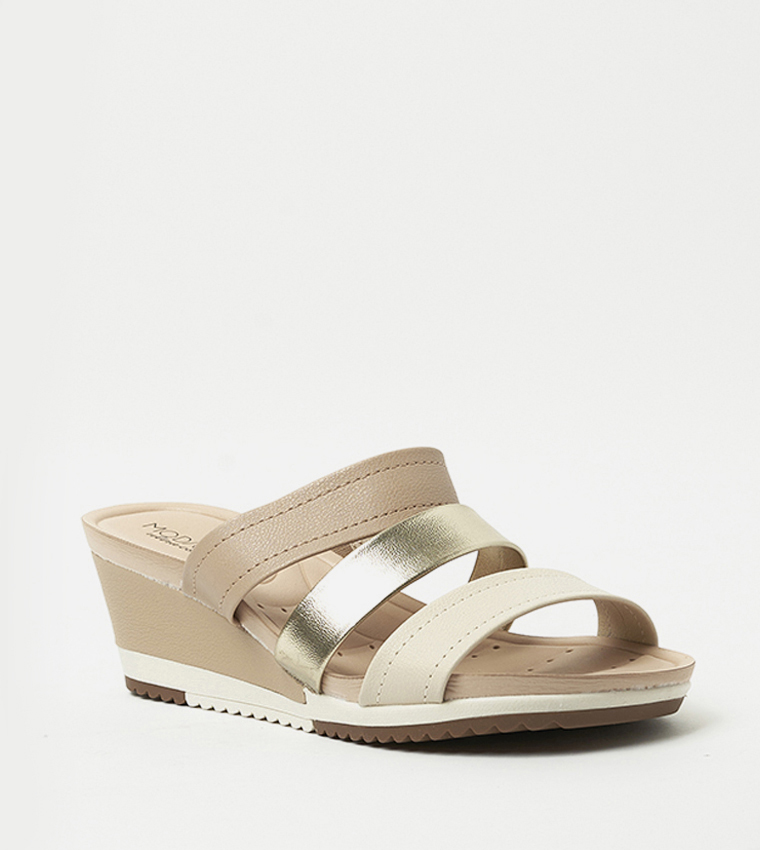 Color block wedge sandals hotsell