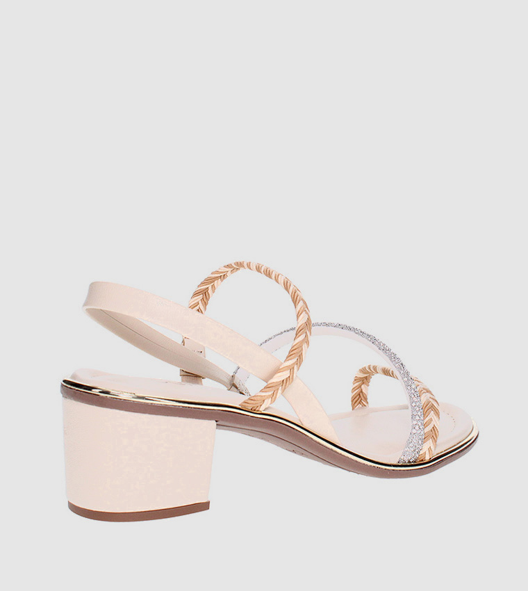 MARCELLUS Embellished Block Heel Sandals