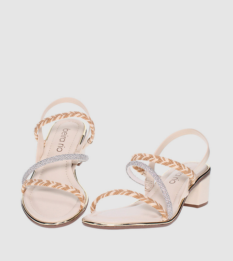 MARCELLUS Embellished Block Heel Sandals