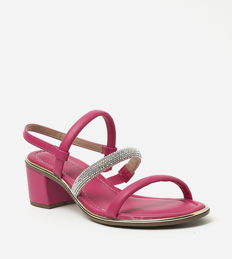 CASSIUS Embellished Block Heel Sandals