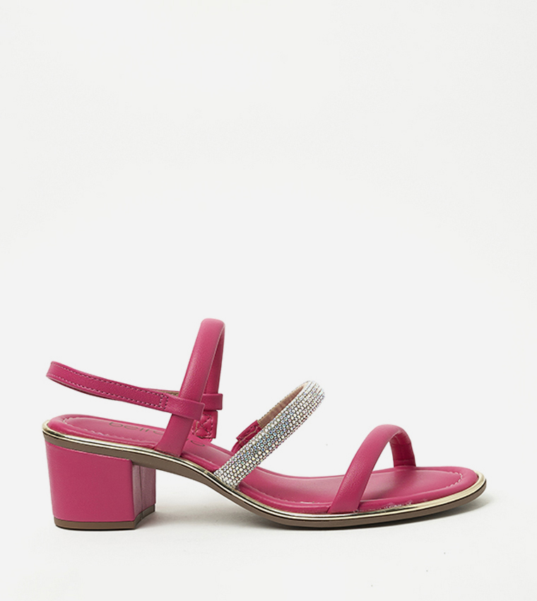 CASSIUS Embellished Block Heel Sandals
