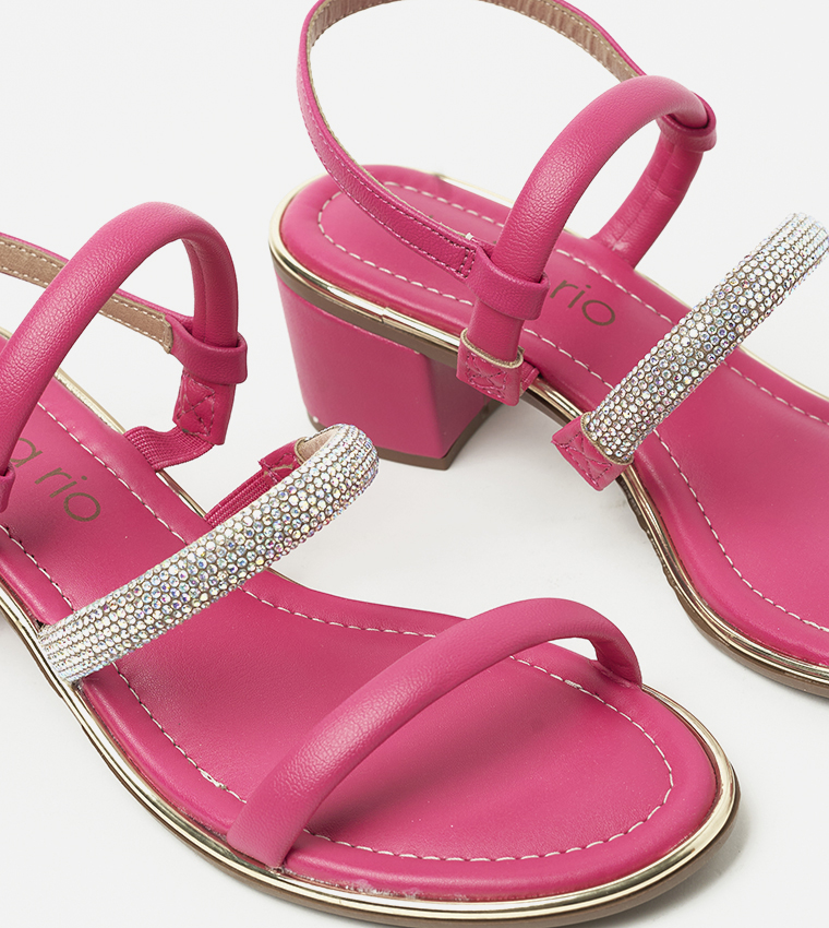CASSIUS Embellished Block Heel Sandals