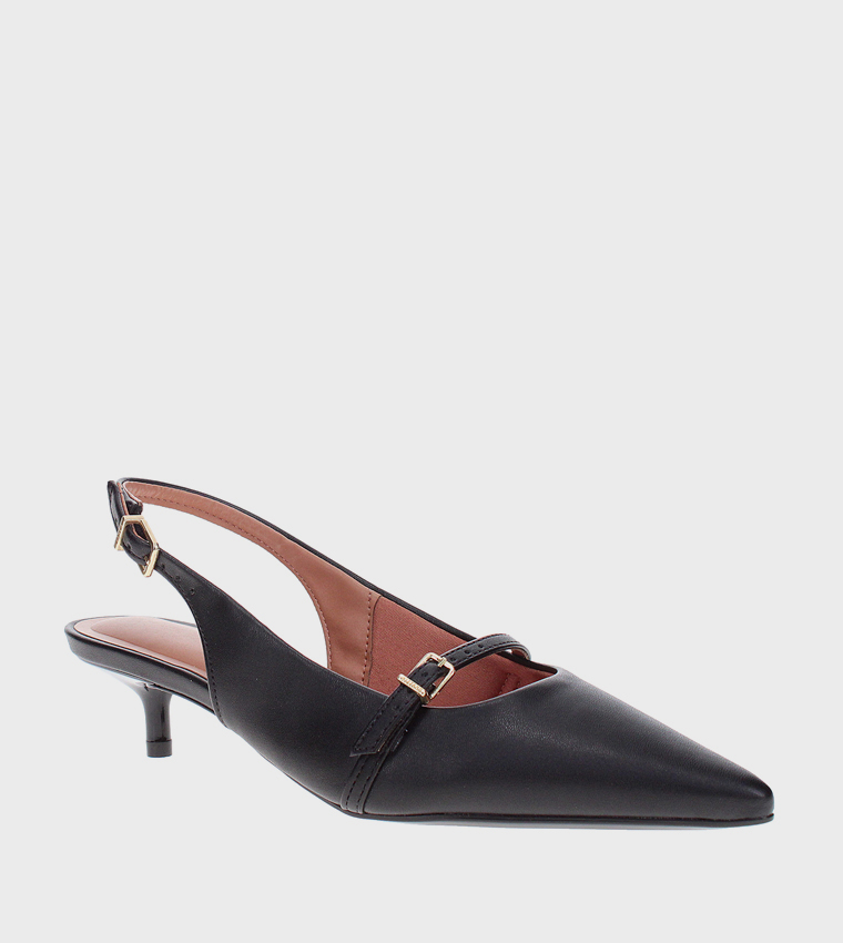 Buckle Strap Slingback Pumps