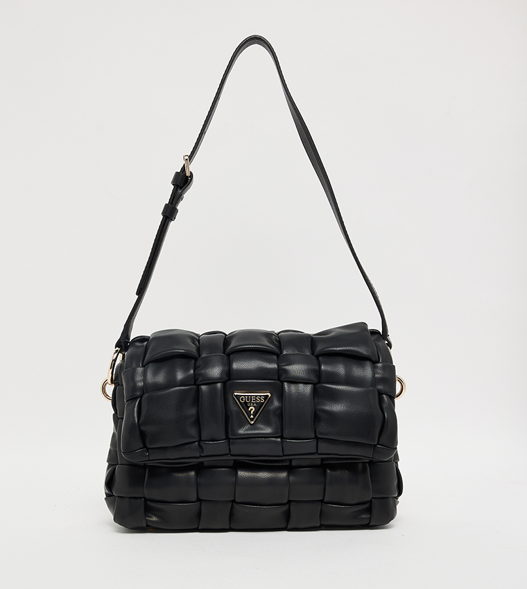 MARION Braided Flap Shoulder Bag