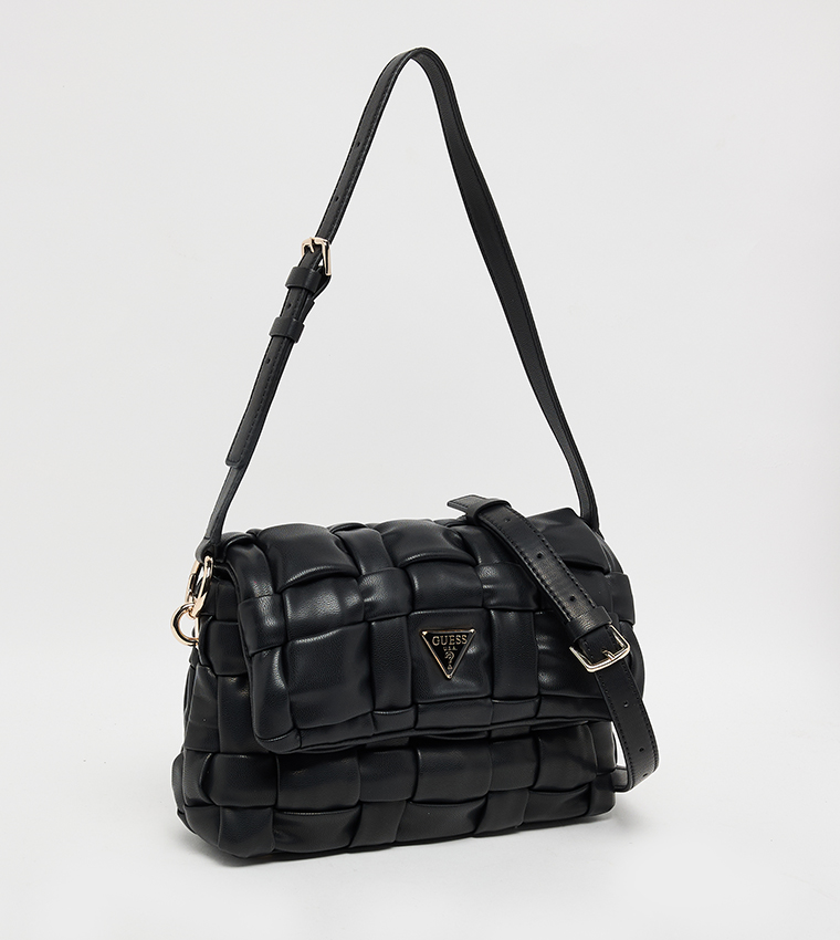 MARION Braided Flap Shoulder Bag