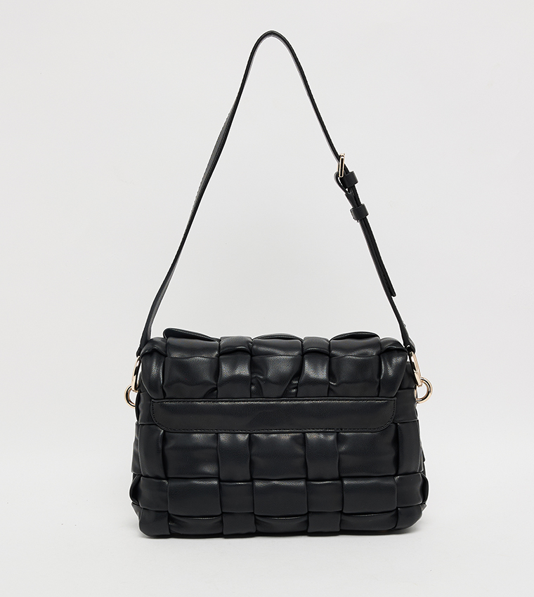 MARION Braided Flap Shoulder Bag