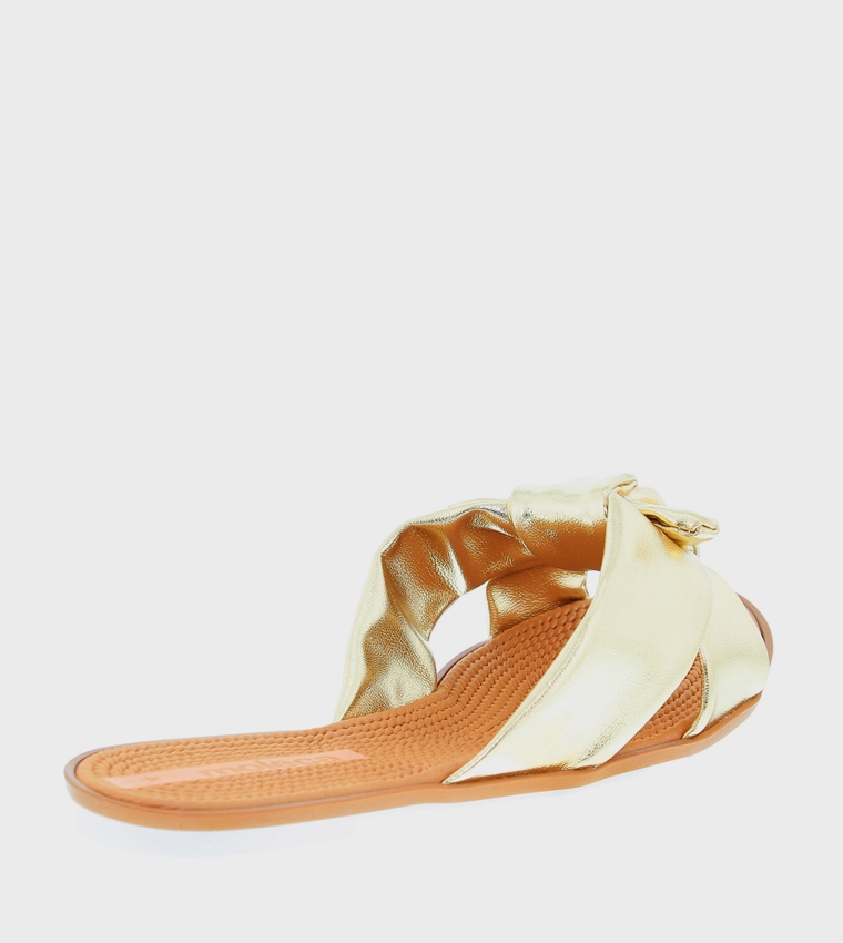 Knot Strap Open Toe Flat Sandals