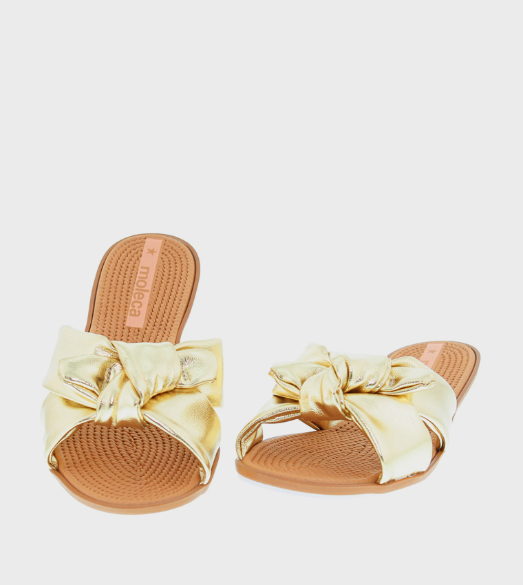 Knot Strap Open Toe Flat Sandals