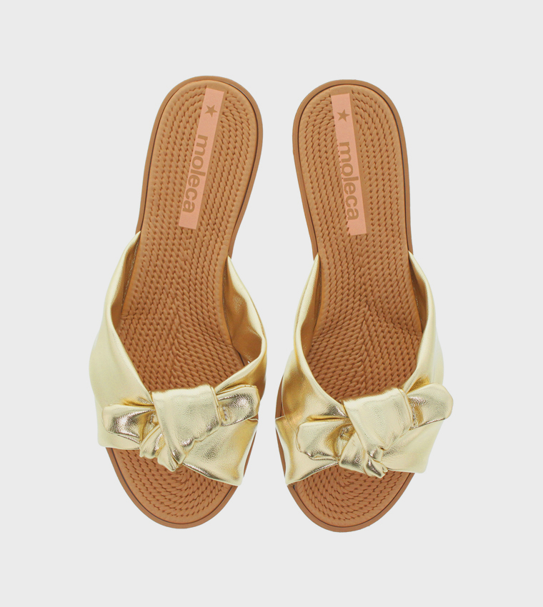 Knot Strap Open Toe Flat Sandals
