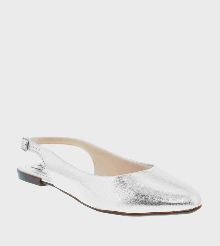 Metallic Slingback Flats