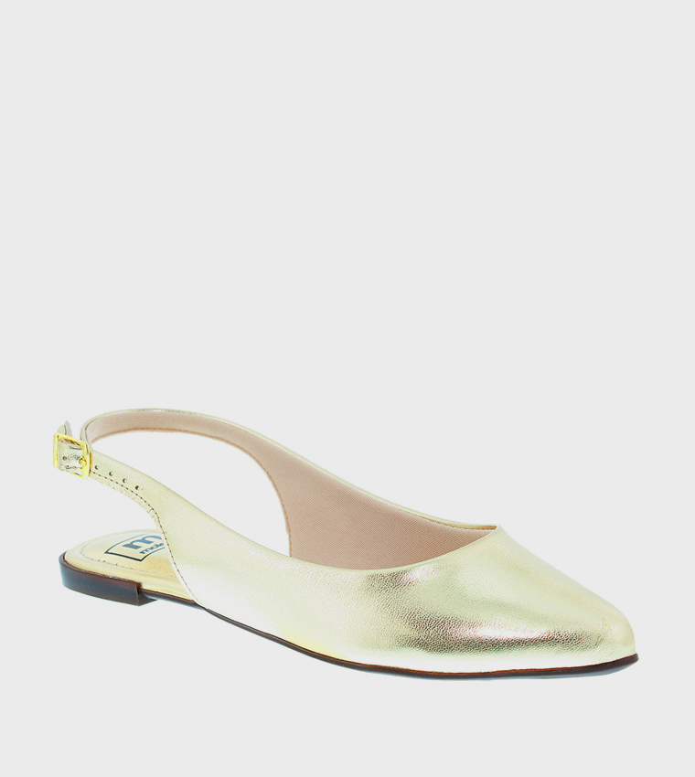 Metallic Slingback Flats