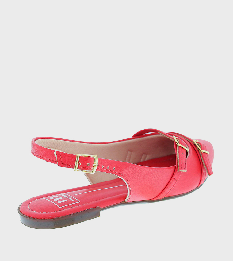 Buckle Strap Slingback Flats