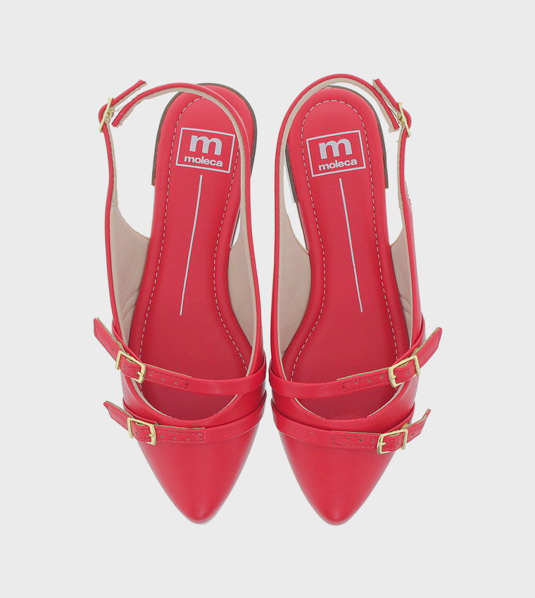 Buckle Strap Slingback Flats