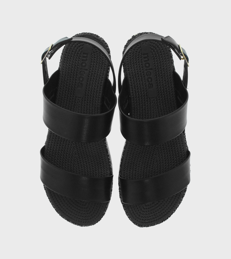 Metallic Strap Espadrille Flat Sandals