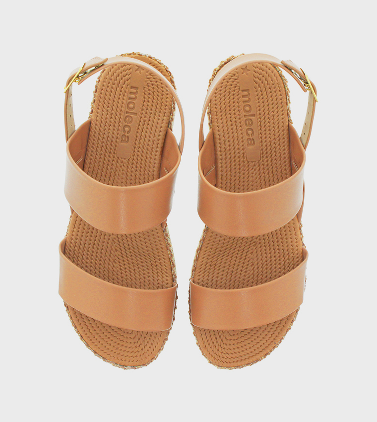 Metallic Strap Espadrille Flat Sandals