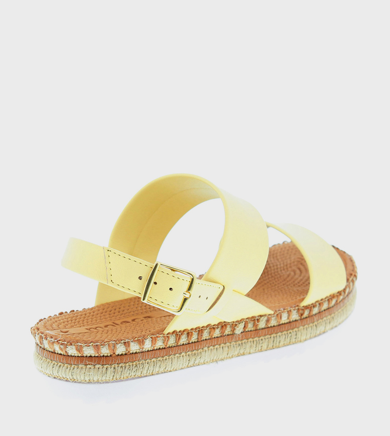 Metallic Strap Espadrille Flat Sandals