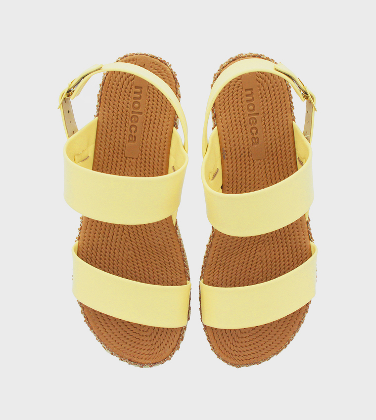 Metallic Strap Espadrille Flat Sandals