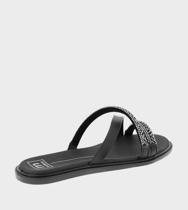 Embellished Open Toe Flat Sandals