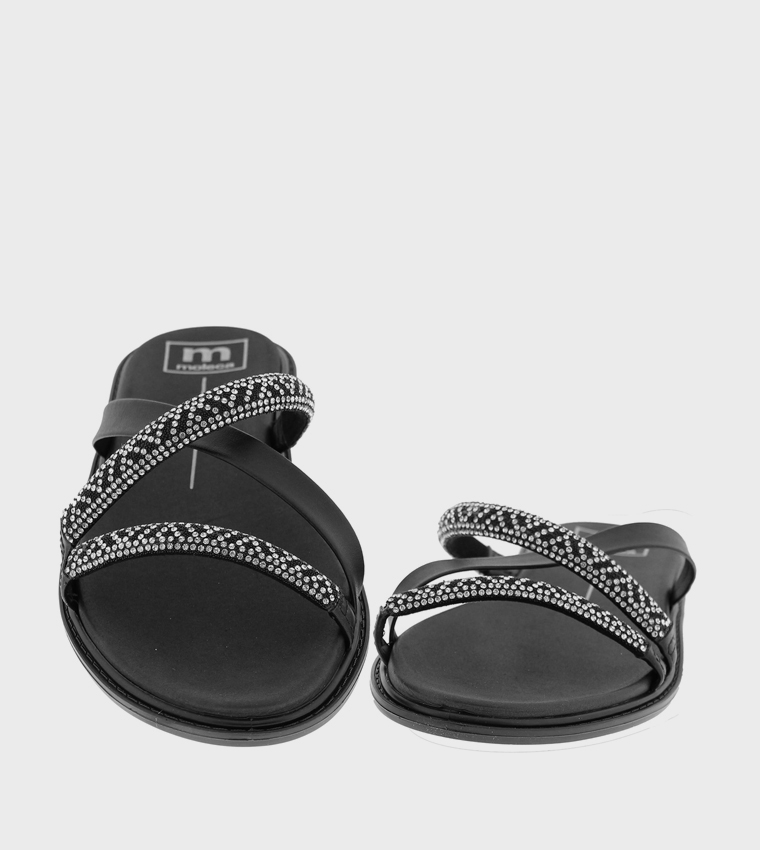 Embellished Open Toe Flat Sandals