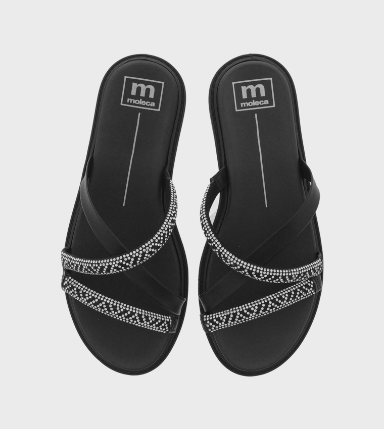 Embellished Open Toe Flat Sandals