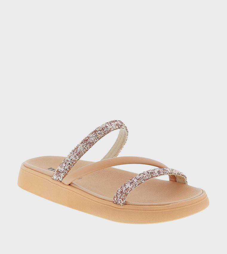 Embellished Open Toe Flatform Sandals