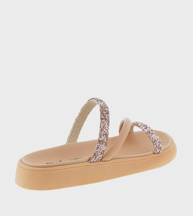 Embellished Open Toe Flatform Sandals