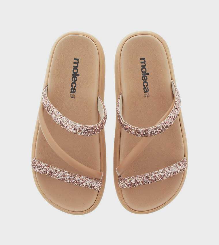 Embellished Open Toe Flatform Sandals