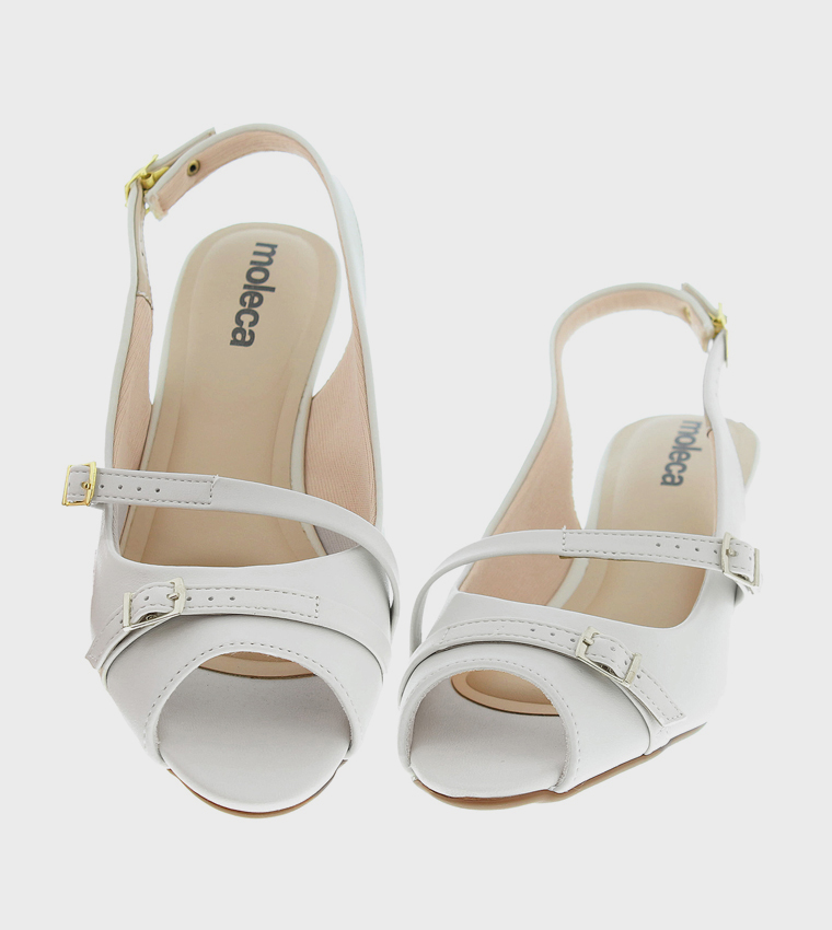Peep Toe Slingback Heel Sandals