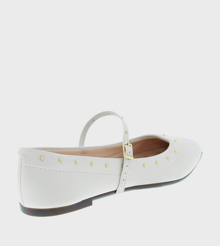 Stud Detail Square Toe Mary Jane Shoes