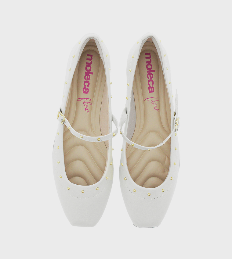 Stud Detail Square Toe Mary Jane Shoes