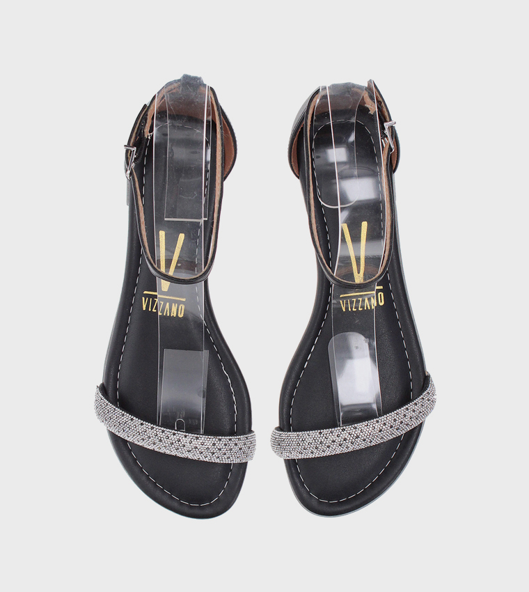 Embellished Open Toe Flat Sandals