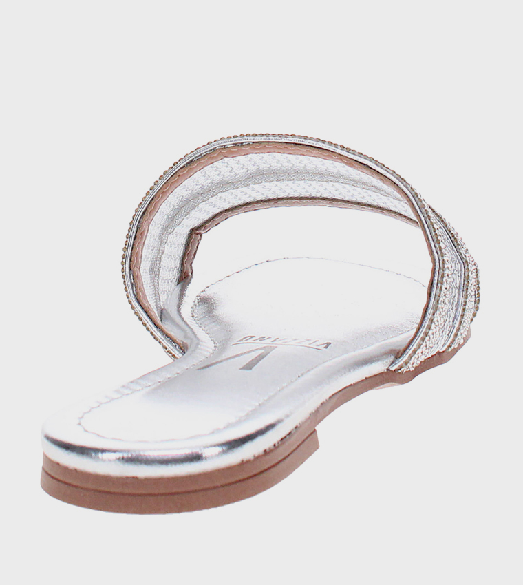 Embellished Open Toe Flat Sandals