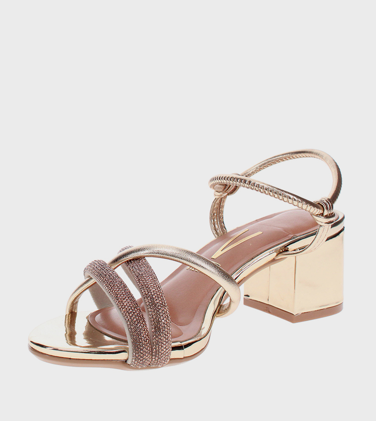 Embellished Open Toe Heel Sandals