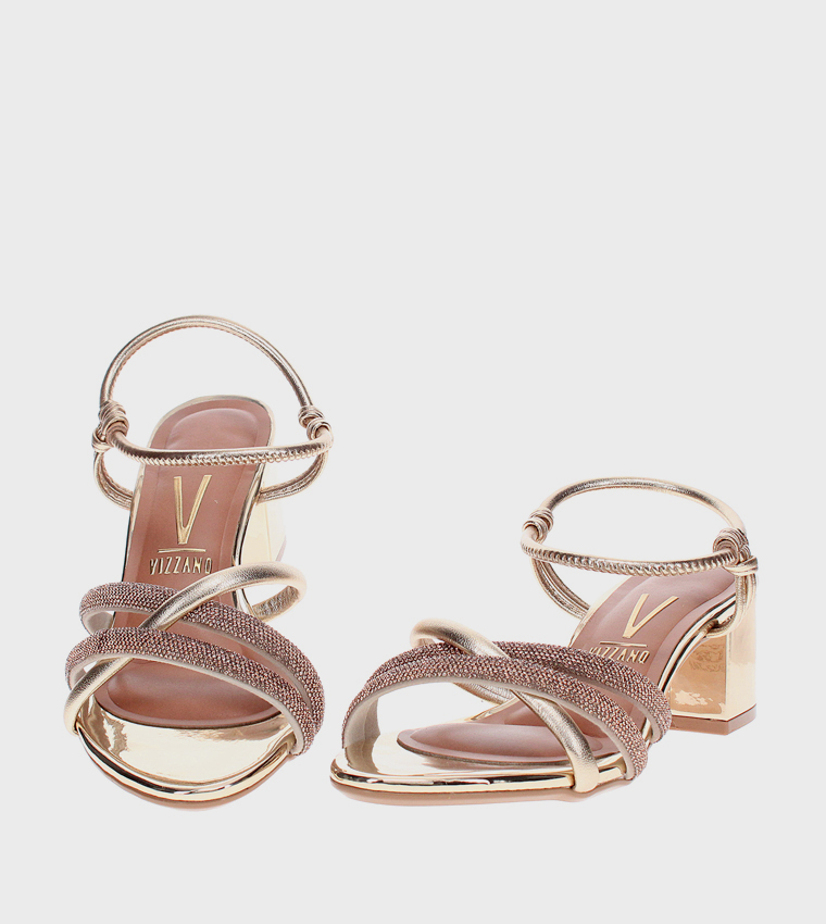 Embellished Open Toe Heel Sandals