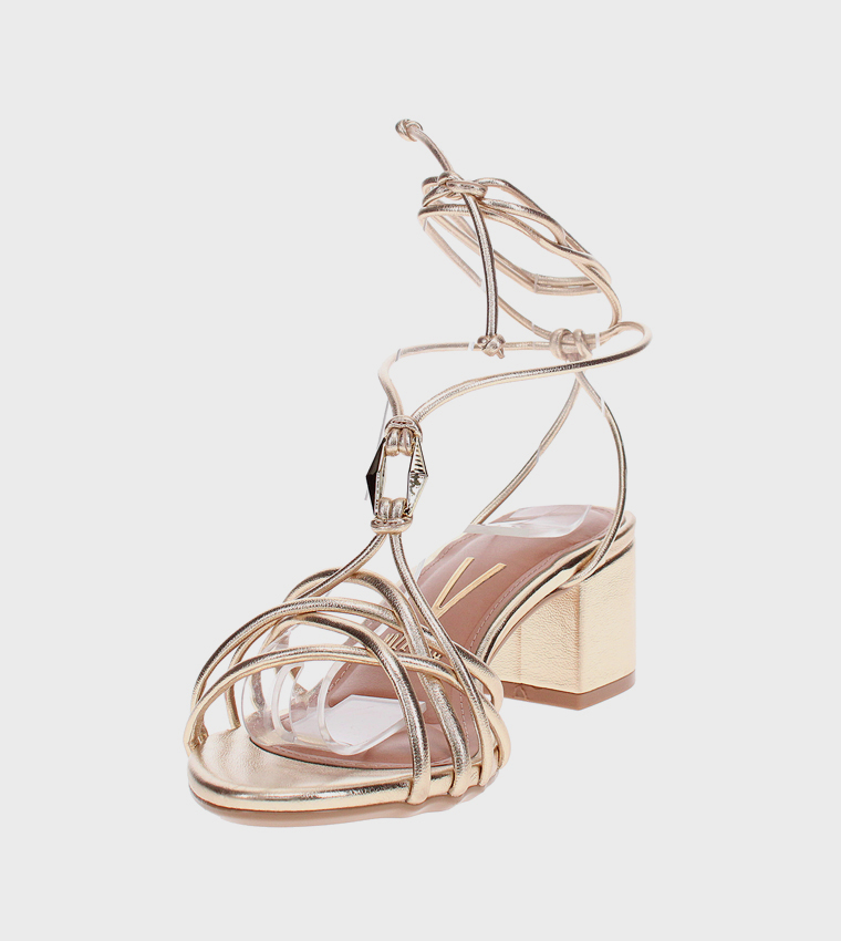 Ankle Loop Open Toe Heel Sandals