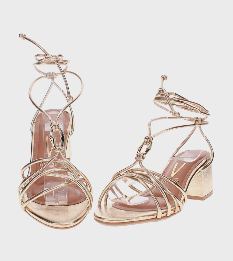 Ankle Loop Open Toe Heel Sandals