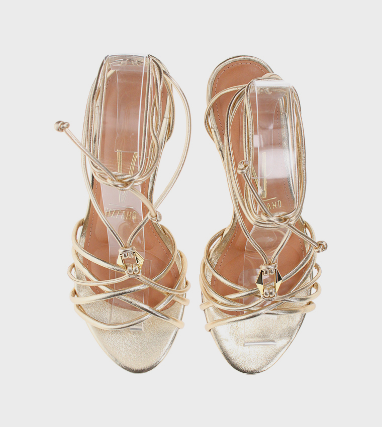 Ankle Loop Open Toe Heel Sandals