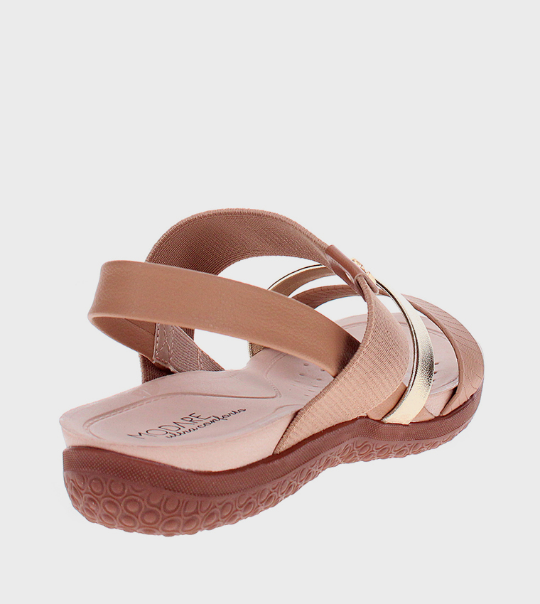 Open Toe Slingback Flat Sandals