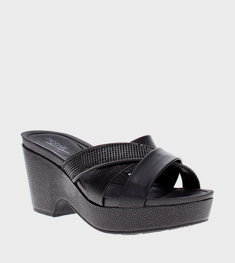 Embellished Strap Platform Heel Sandals