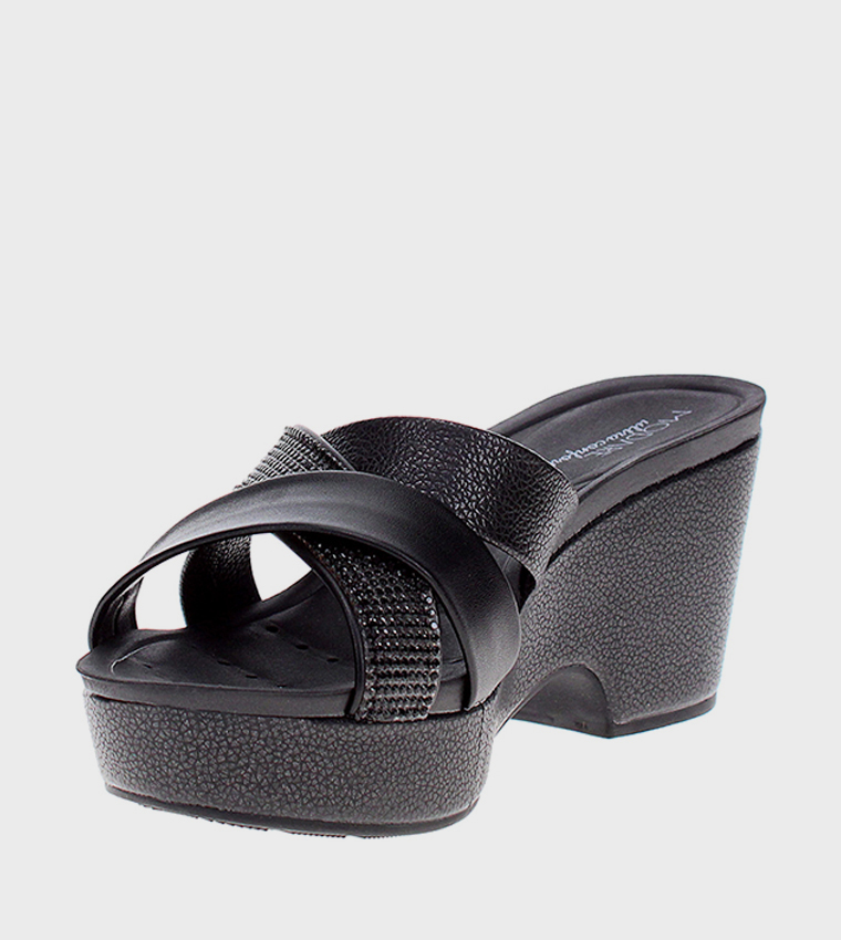 Embellished Strap Platform Heel Sandals