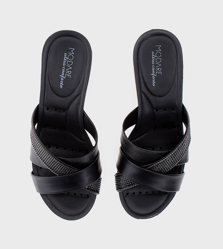 Embellished Strap Platform Heel Sandals